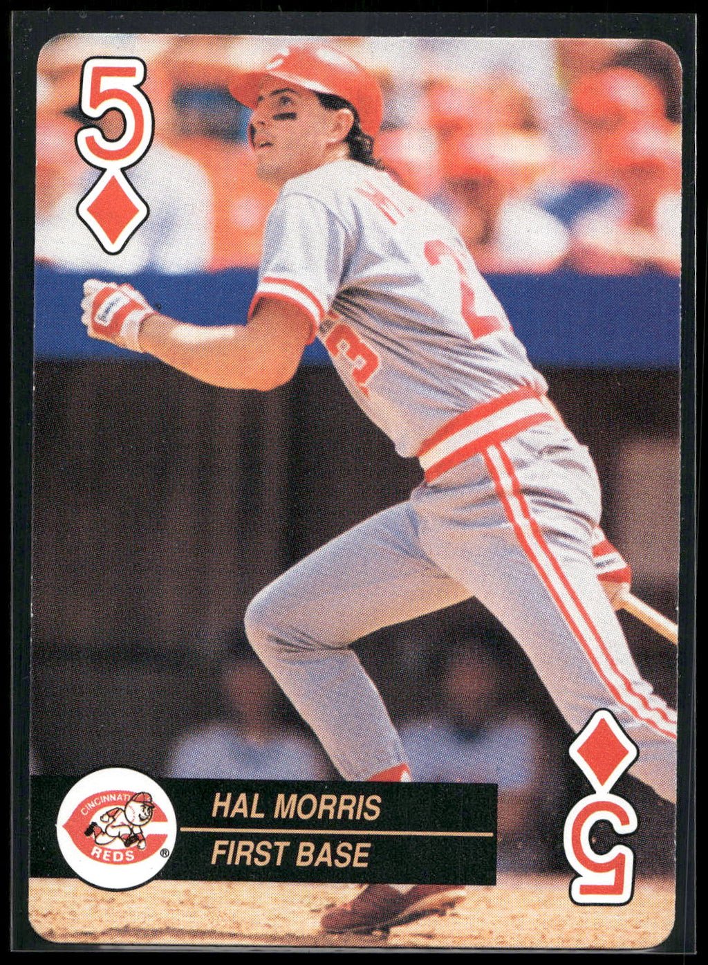 1992 U.S. Playing Card Co. Baseball Aces Playing Cards #5♦ Hal Morris