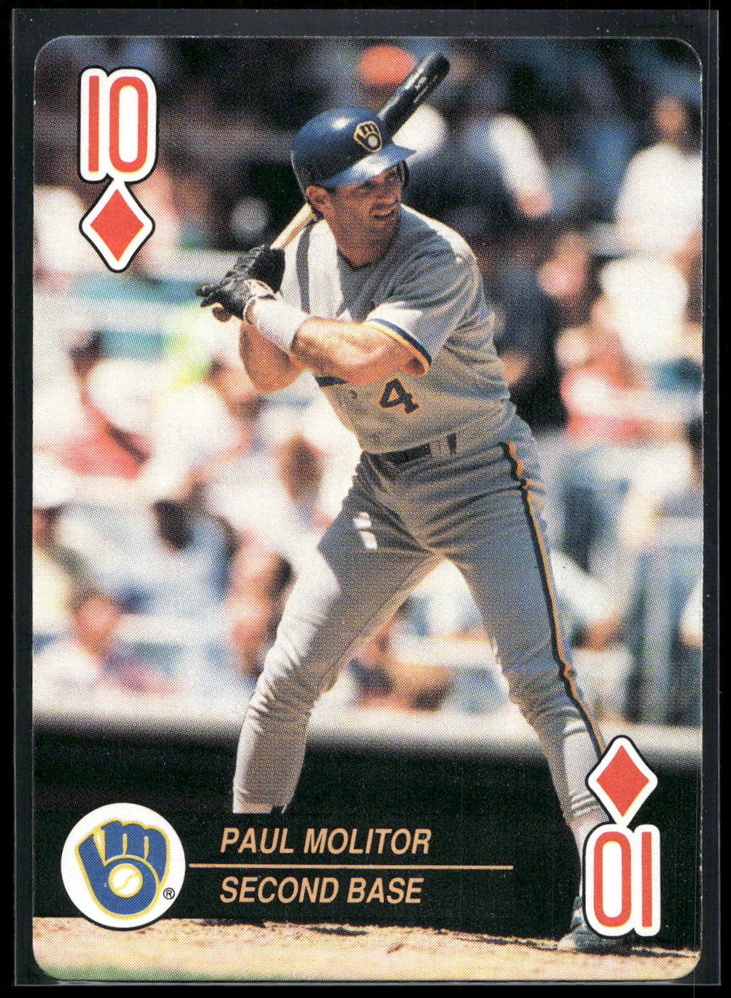 1992 U.S. Playing Card Co. Baseball Aces Playing Cards #10♦ Paul Molitor