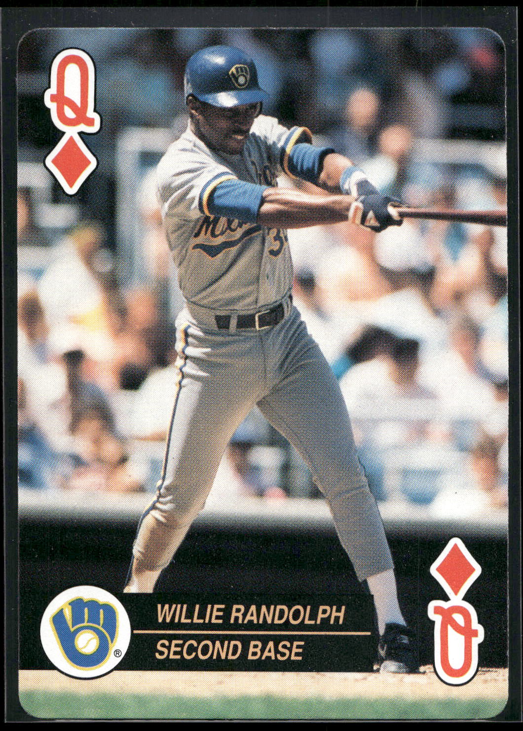 1992 U.S. Playing Card Co. Baseball Aces Playing Cards #Q♦ Willie Randolph