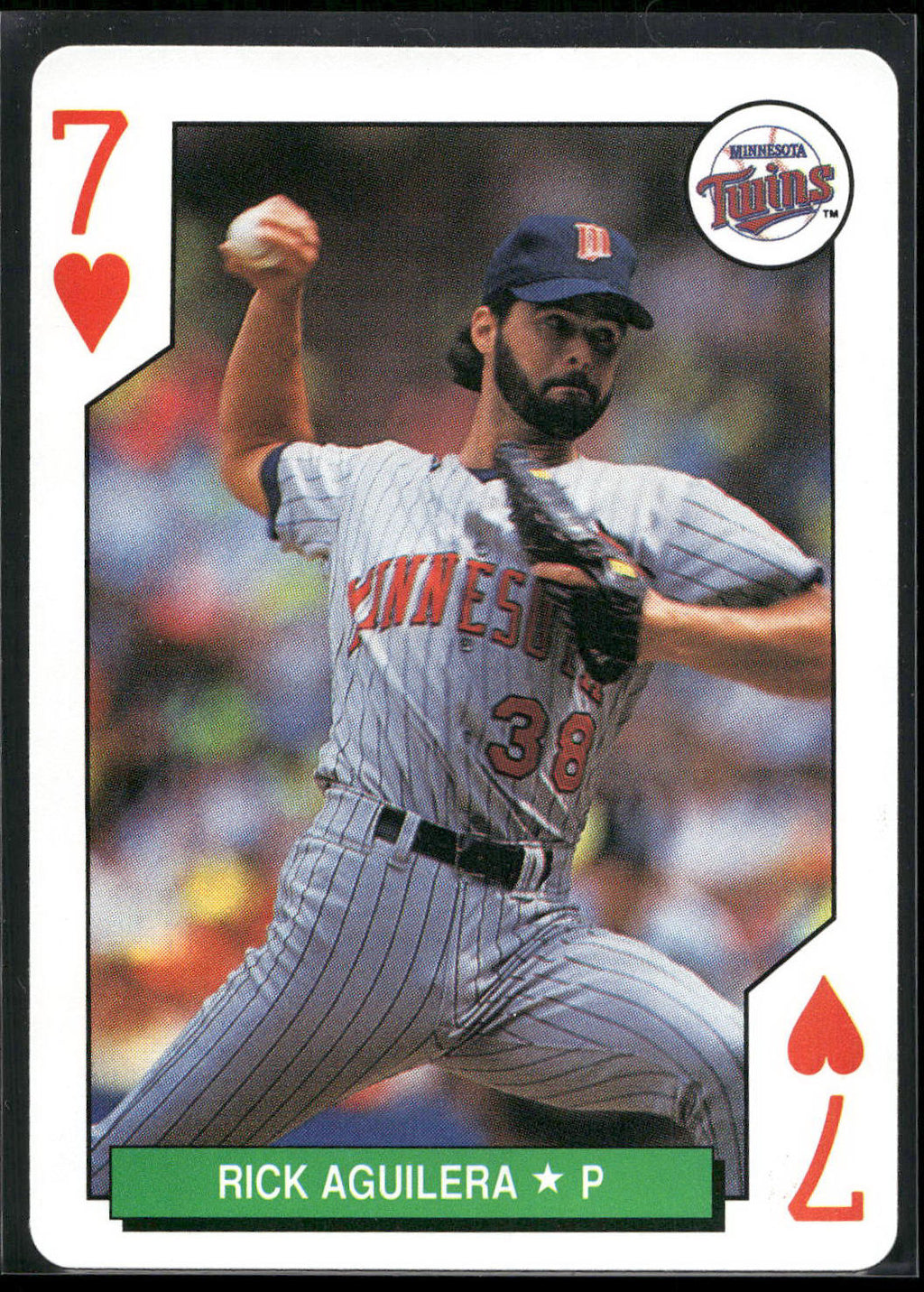 1991 U.S. Playing Card Co. Major League All-Stars #7♥ Rick Aguilera