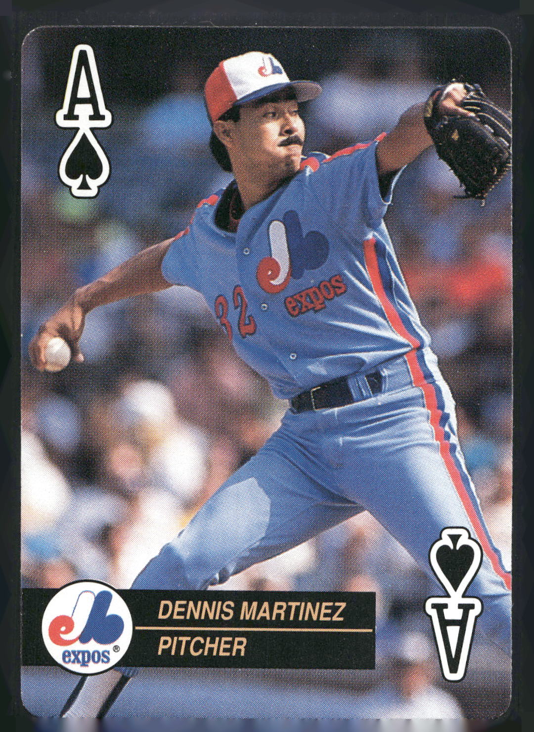 1992 U.S. Playing Card Co. Baseball Aces Playing Cards #A♠ Dennis Martinez