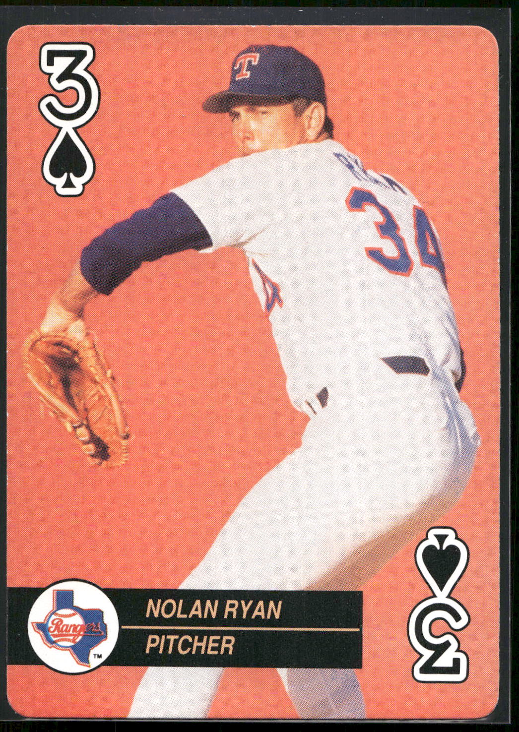 1992 U.S. Playing Card Co. Baseball Aces Playing Cards #3♠ Nolan Ryan