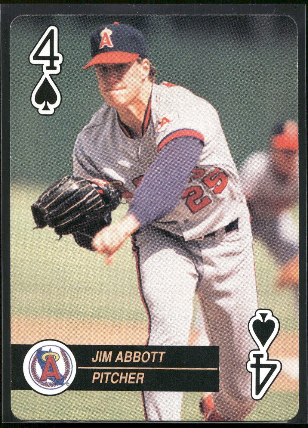 1992 U.S. Playing Card Co. Baseball Aces Playing Cards #4♠ Jim Abbott