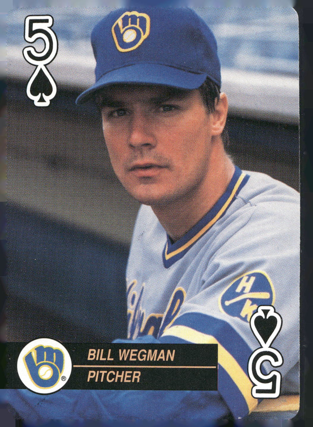 1992 U.S. Playing Card Co. Baseball Aces Playing Cards #5♠ Bill Wegman