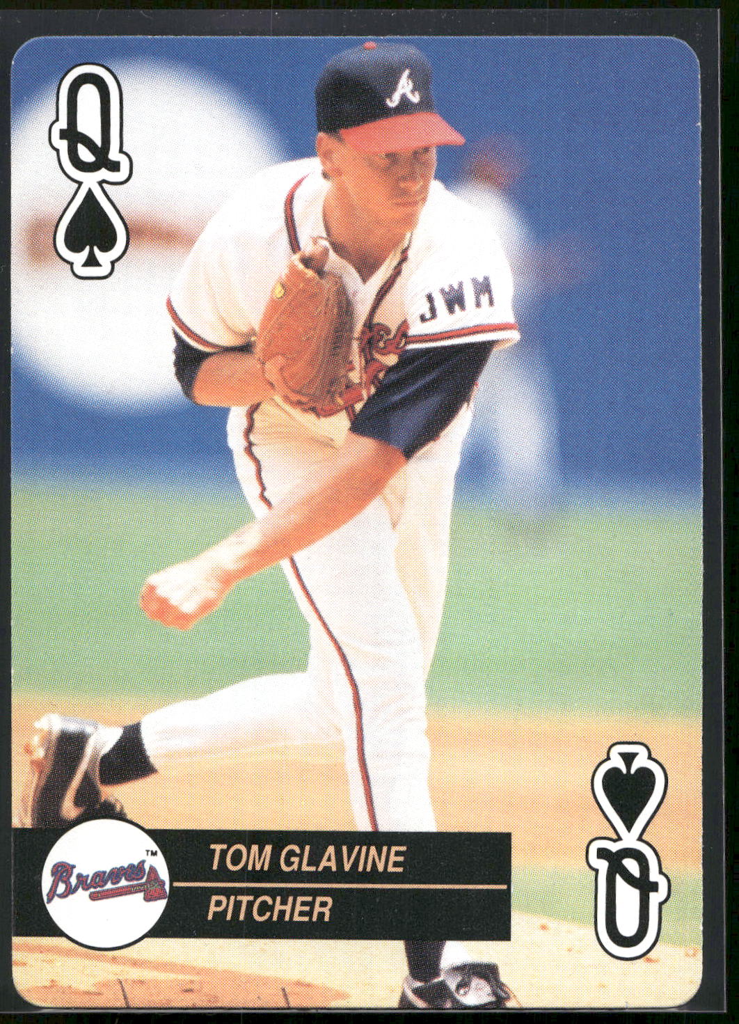 1992 U.S. Playing Card Co. Baseball Aces Playing Cards #Q♠ Tom Glavine