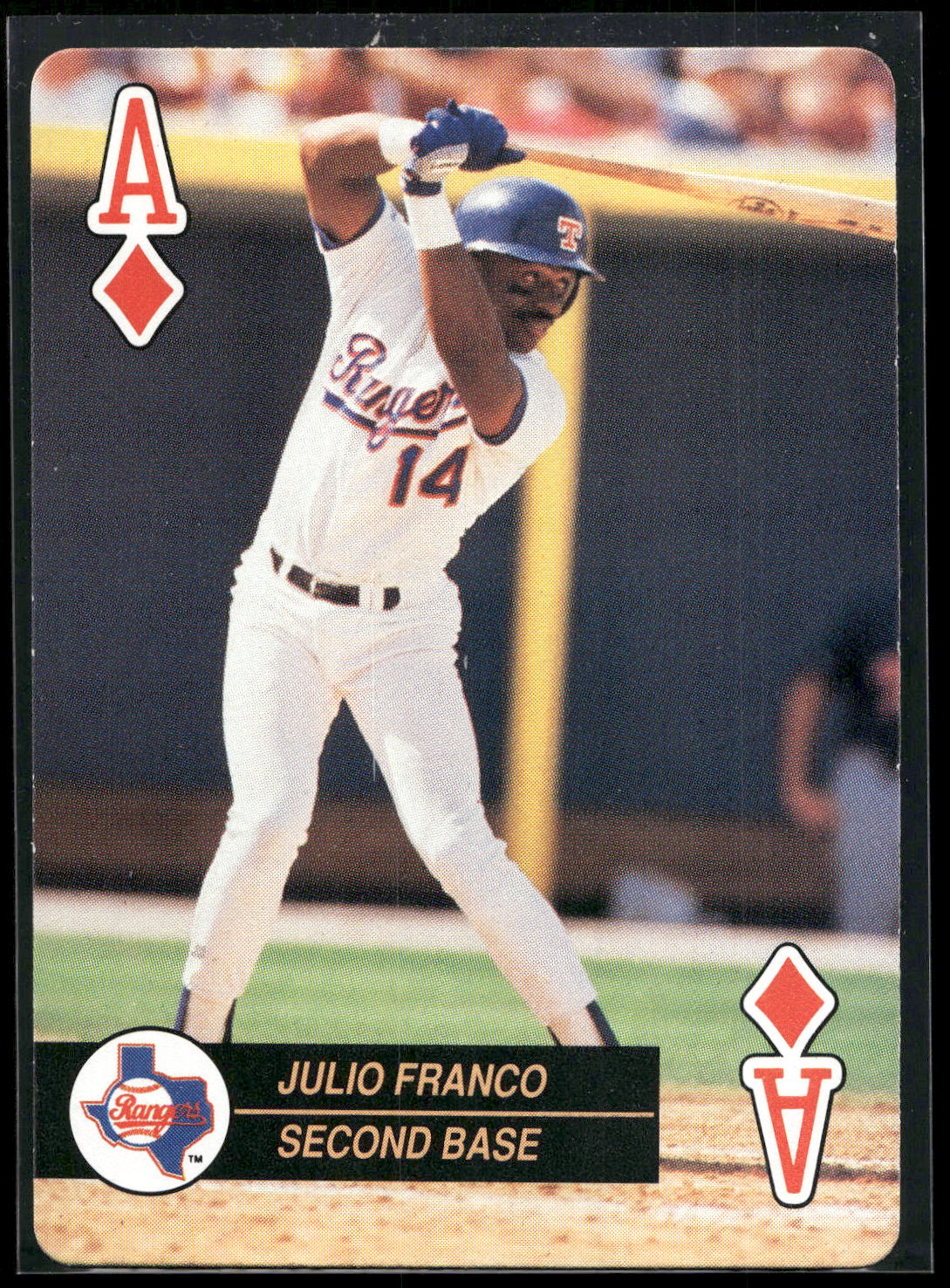 1992 U.S. Playing Card Co. Baseball Aces Playing Cards #A♦ Julio Franco