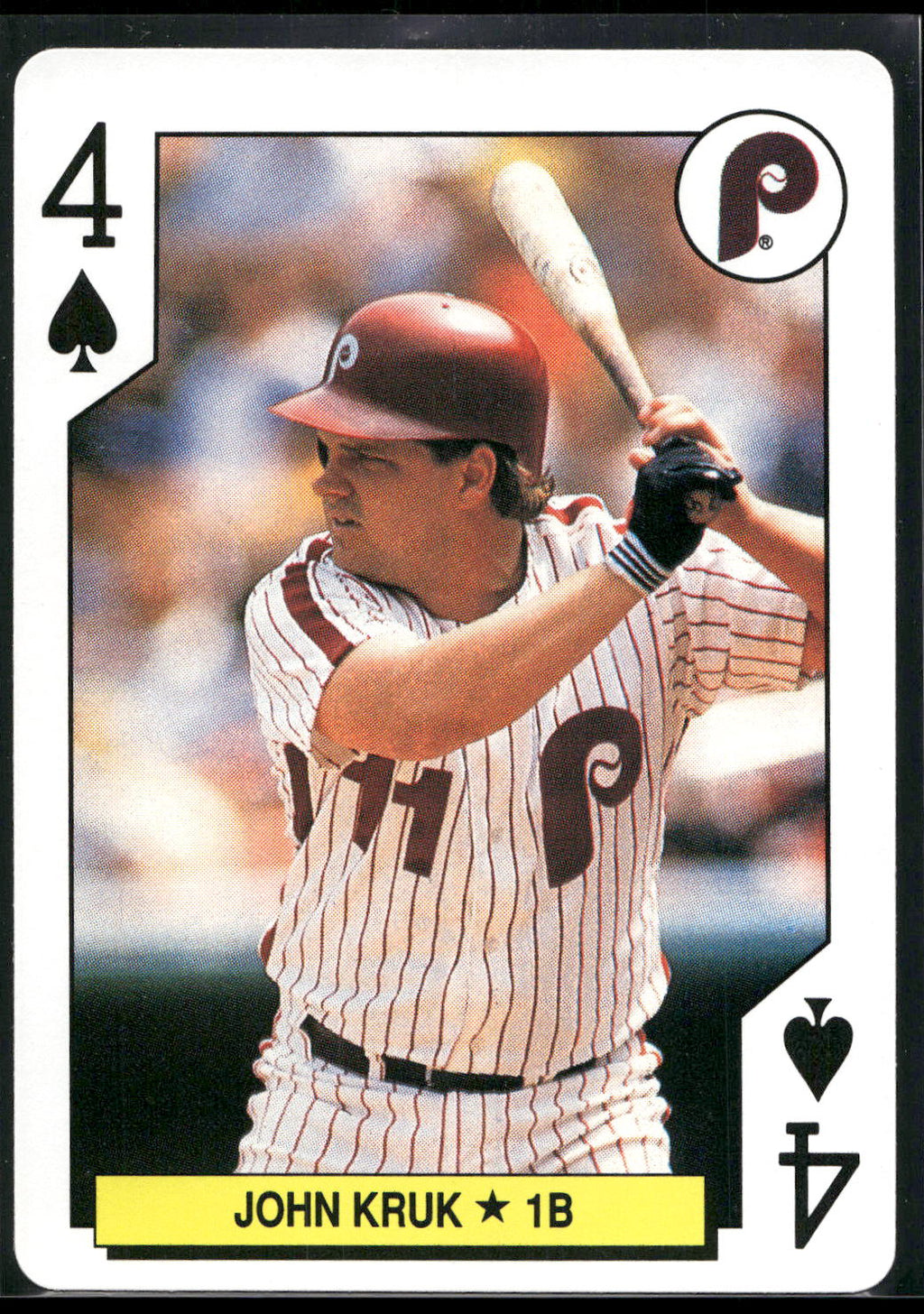 1991 U.S. Playing Card Co. Major League All-Stars Playing Cards #4♠ John Kruk