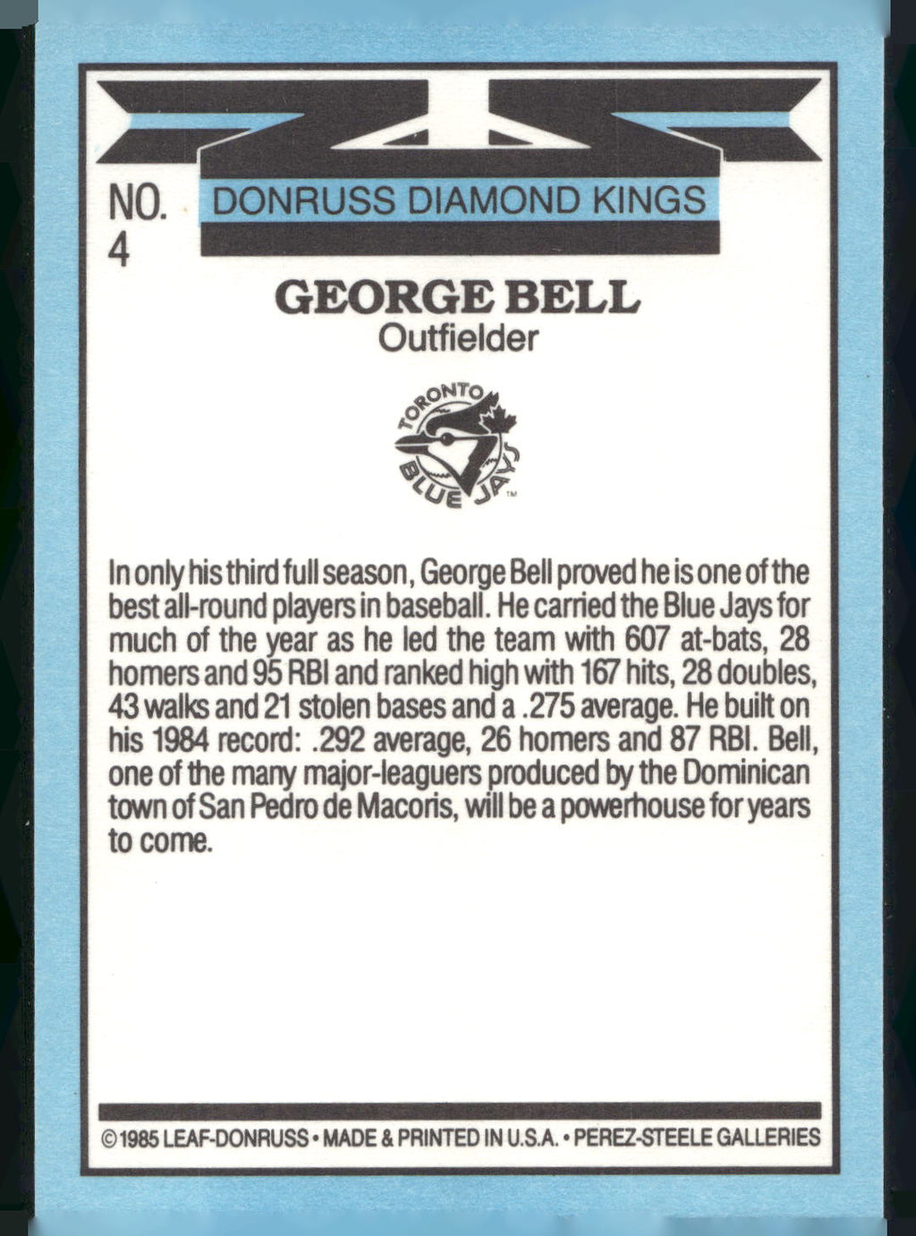 1986 Leaf #4 George Bell