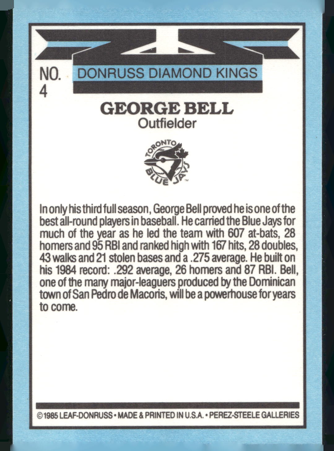 1986 Leaf #4 George Bell