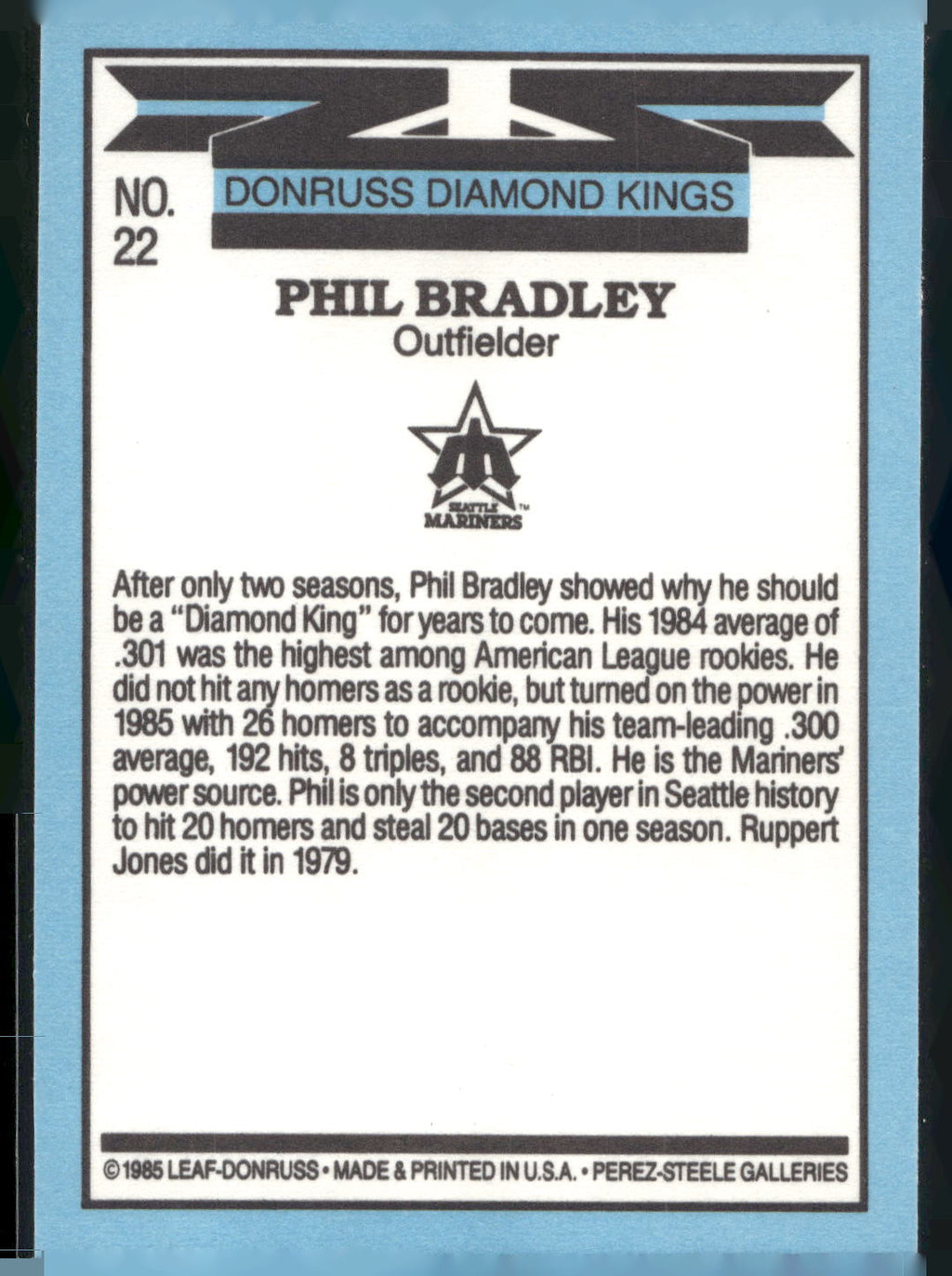 1986 Leaf #22 Phil Bradley