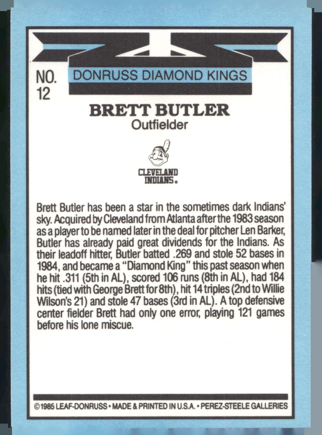1986 Leaf #12 Brett Butler