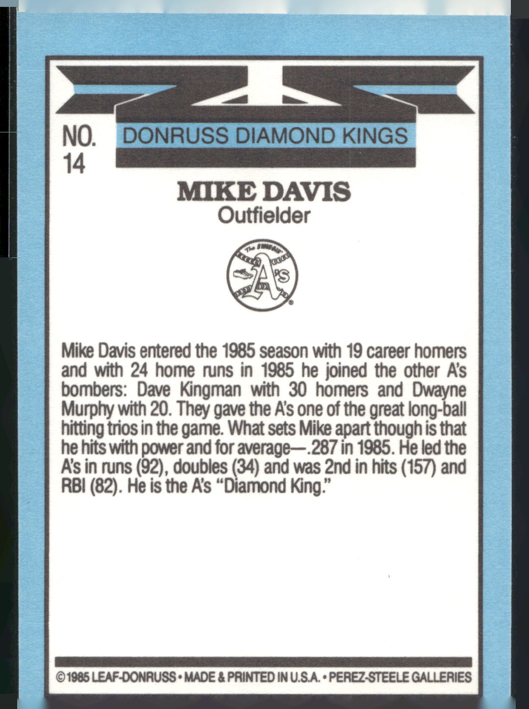 1986 Leaf #14 Mike Davis