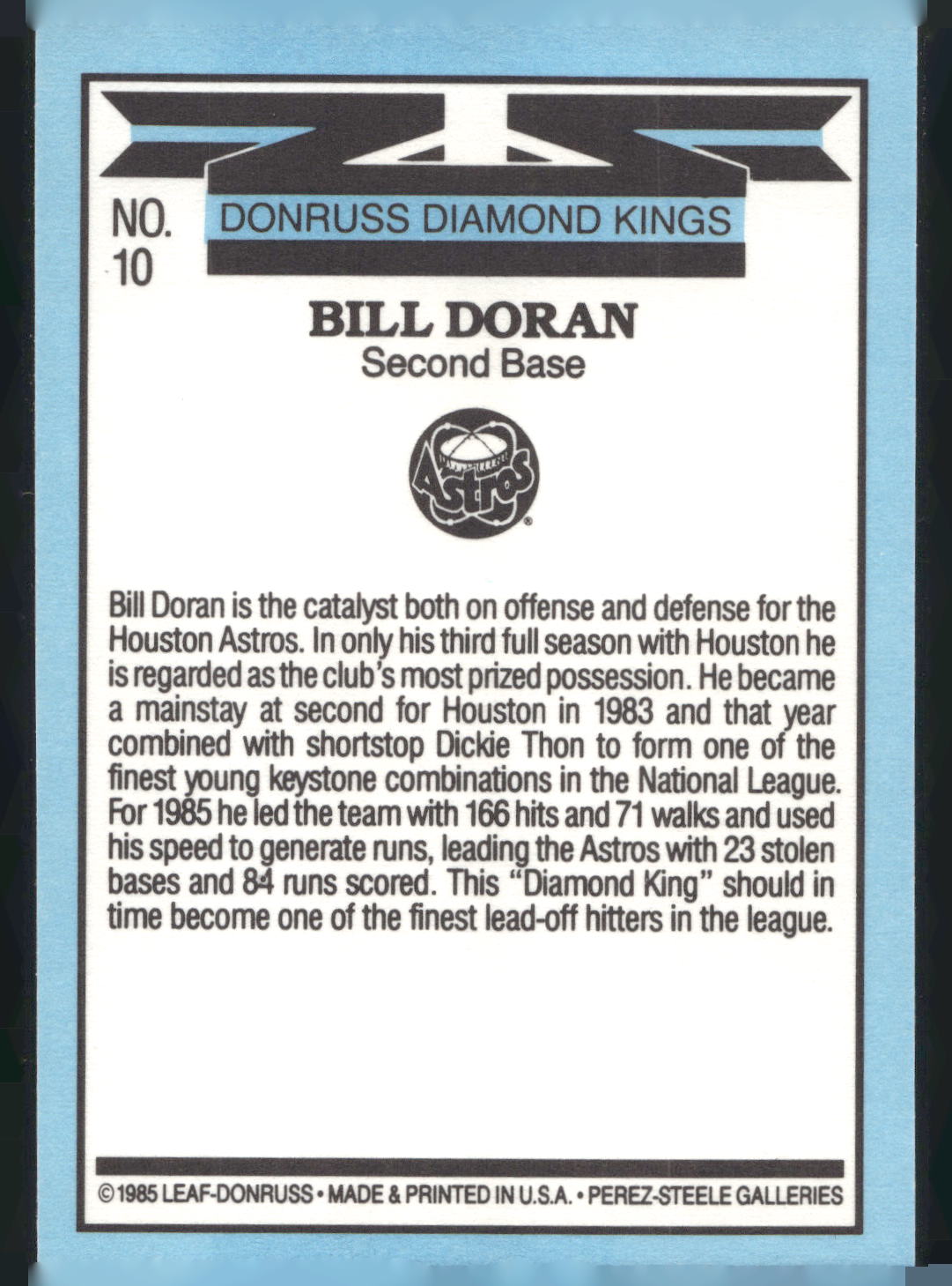 1986 Leaf #10 Bill Doran
