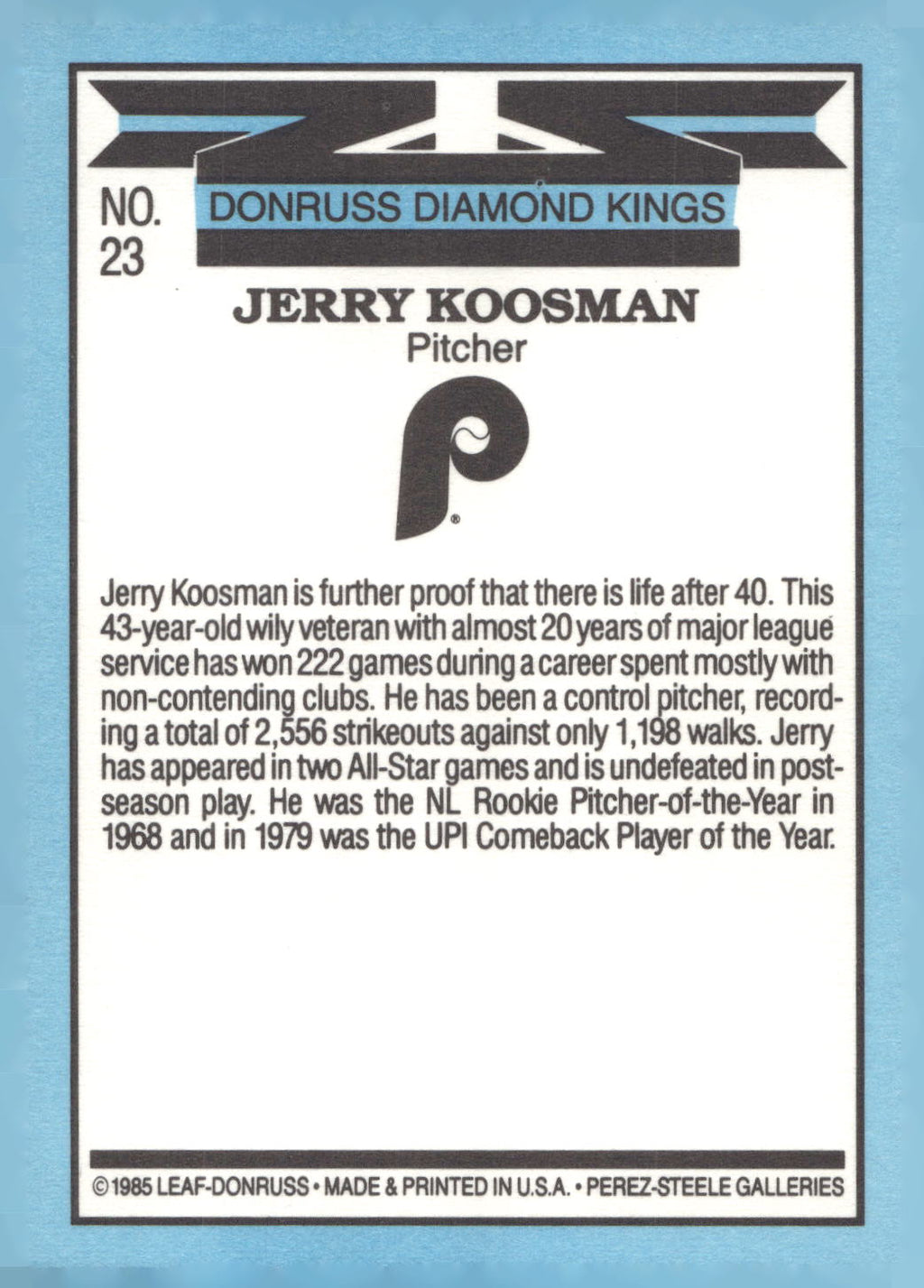 1986 Leaf #23 Jerry Koosman