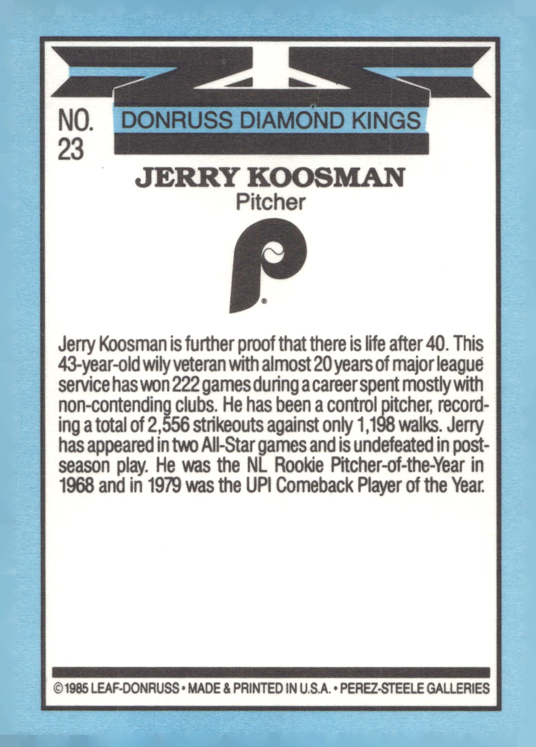 1986 Leaf #23 Jerry Koosman