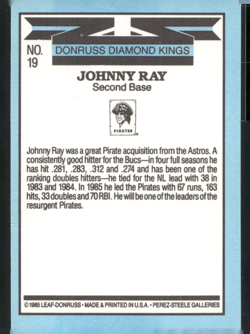 1986 Leaf #19 Johnny Ray