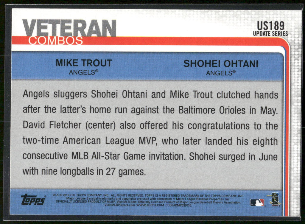 2019 Topps Update #US189 Mike Trout / Shohei Ohtani