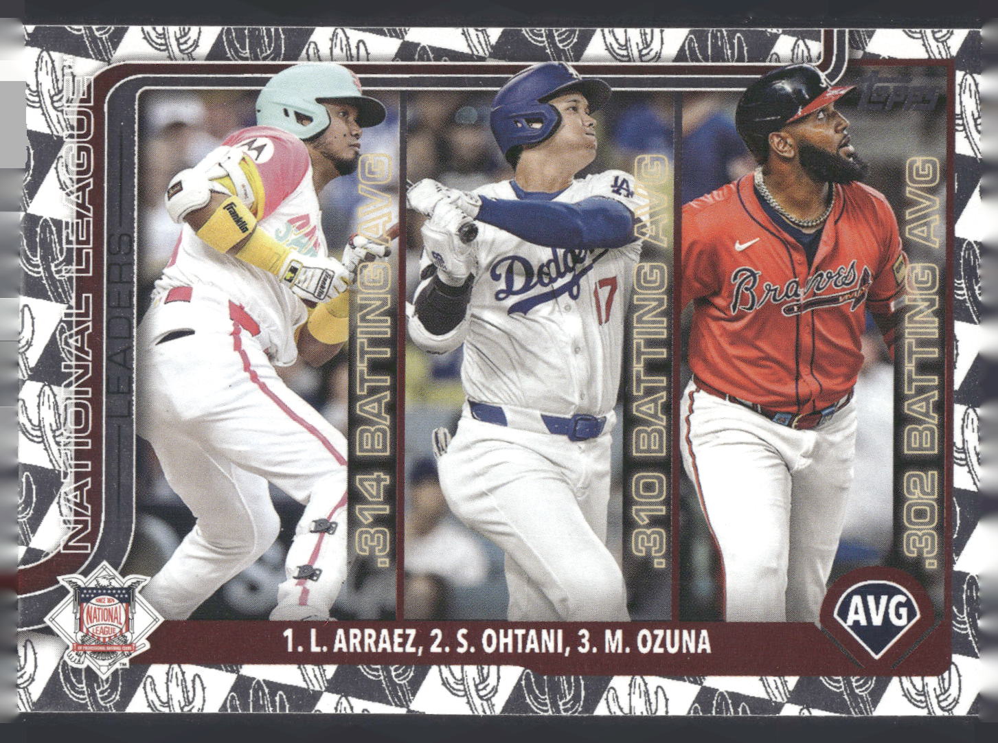 2025 Topps #347 (Luis Arraez / Shohei Ohtani / Marcell Ozuna)