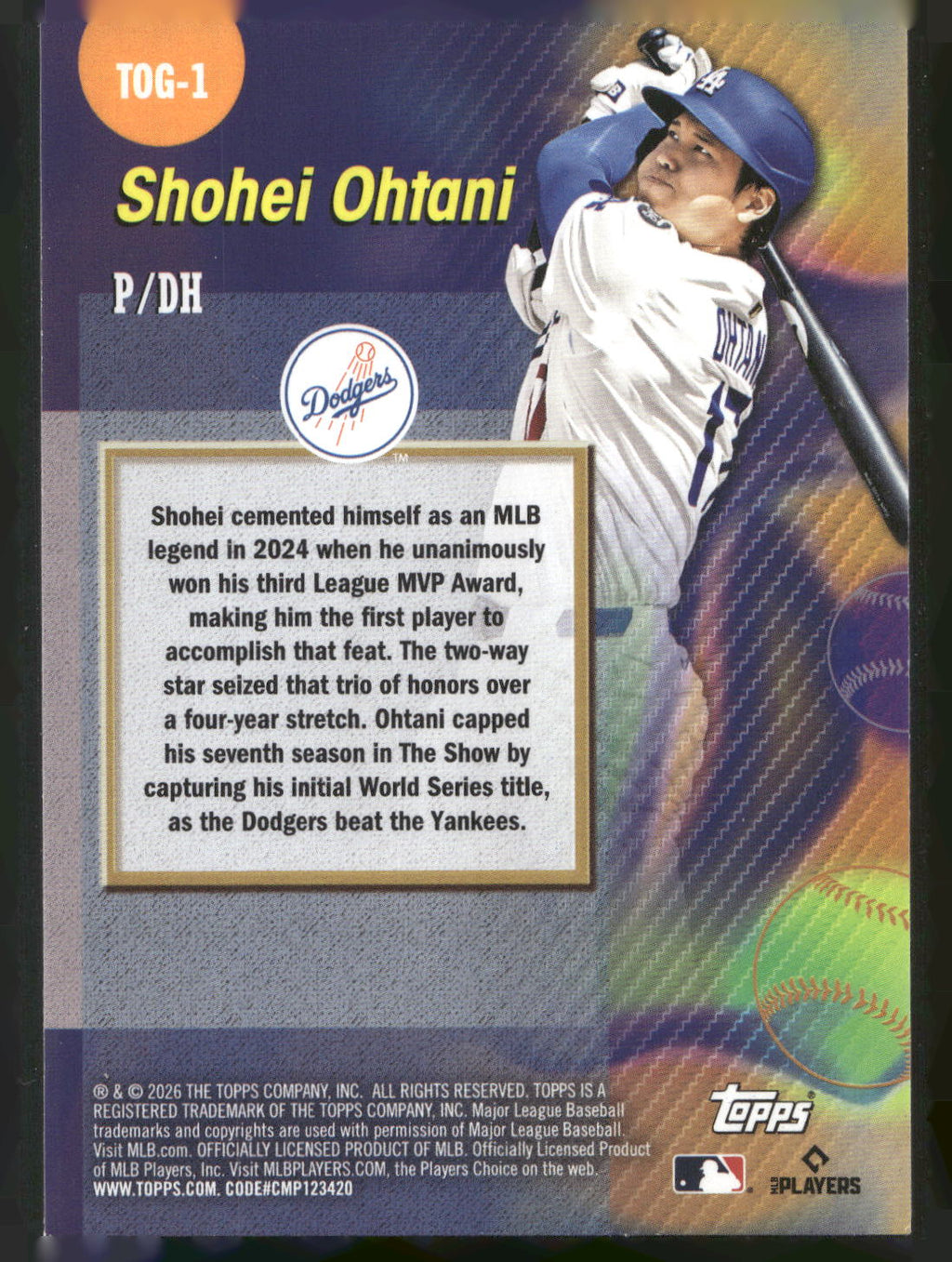 2026 Topps #TOG-1 Shohei Ohtani Titans of the Game
