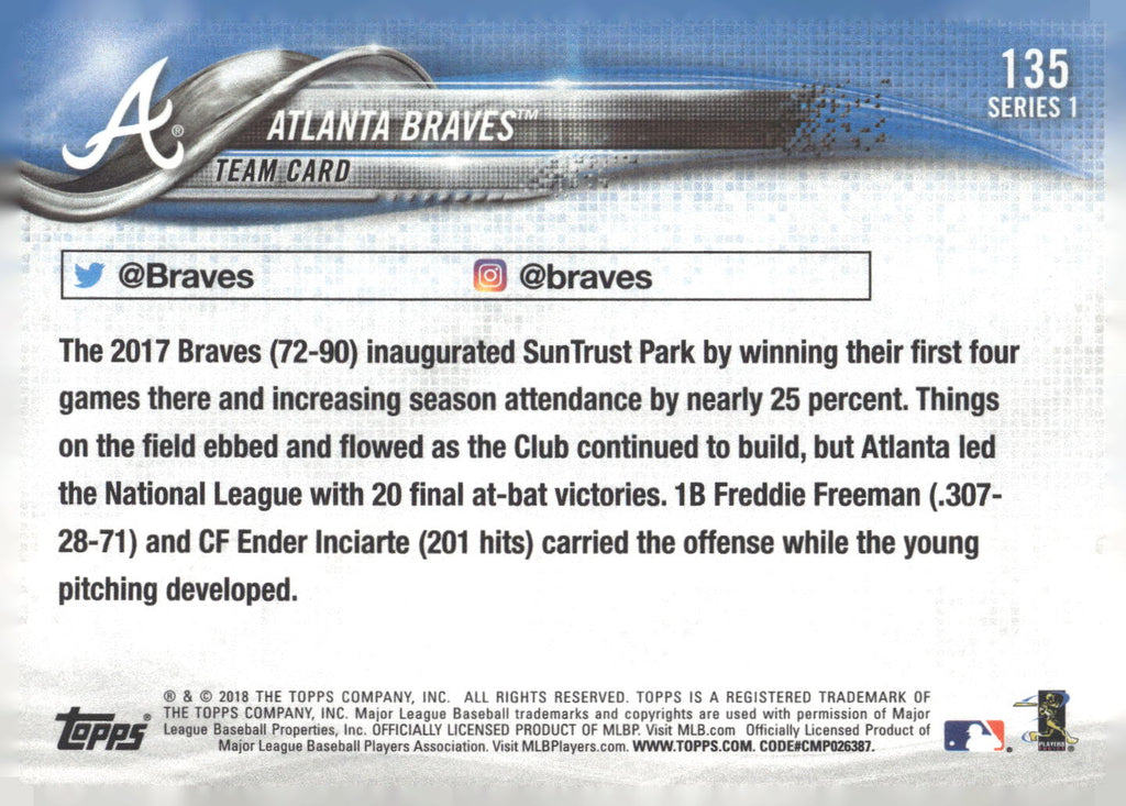 2018 Topps #135 Atlanta Braves