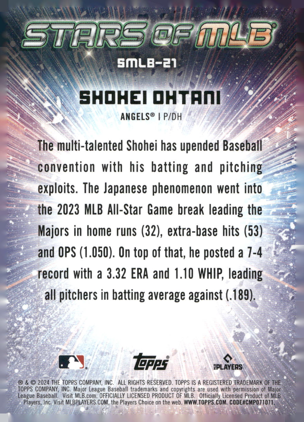 2024 Topps #SMLB-21 Shohei Ohtani Stars of MLB