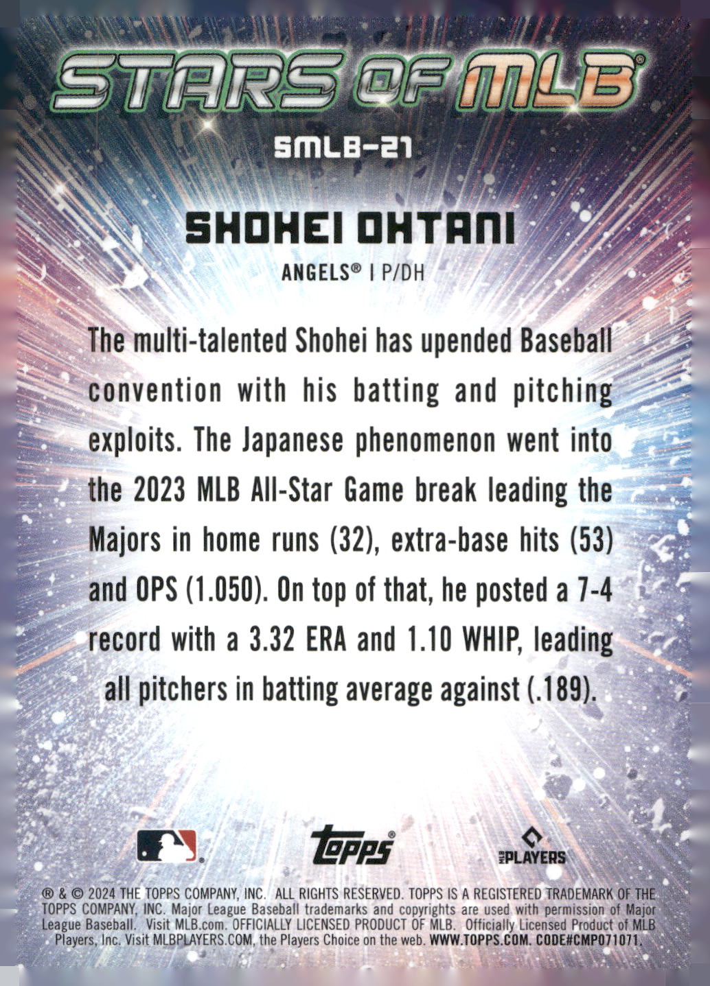 2024 Topps #SMLB-21 Shohei Ohtani Stars of MLB