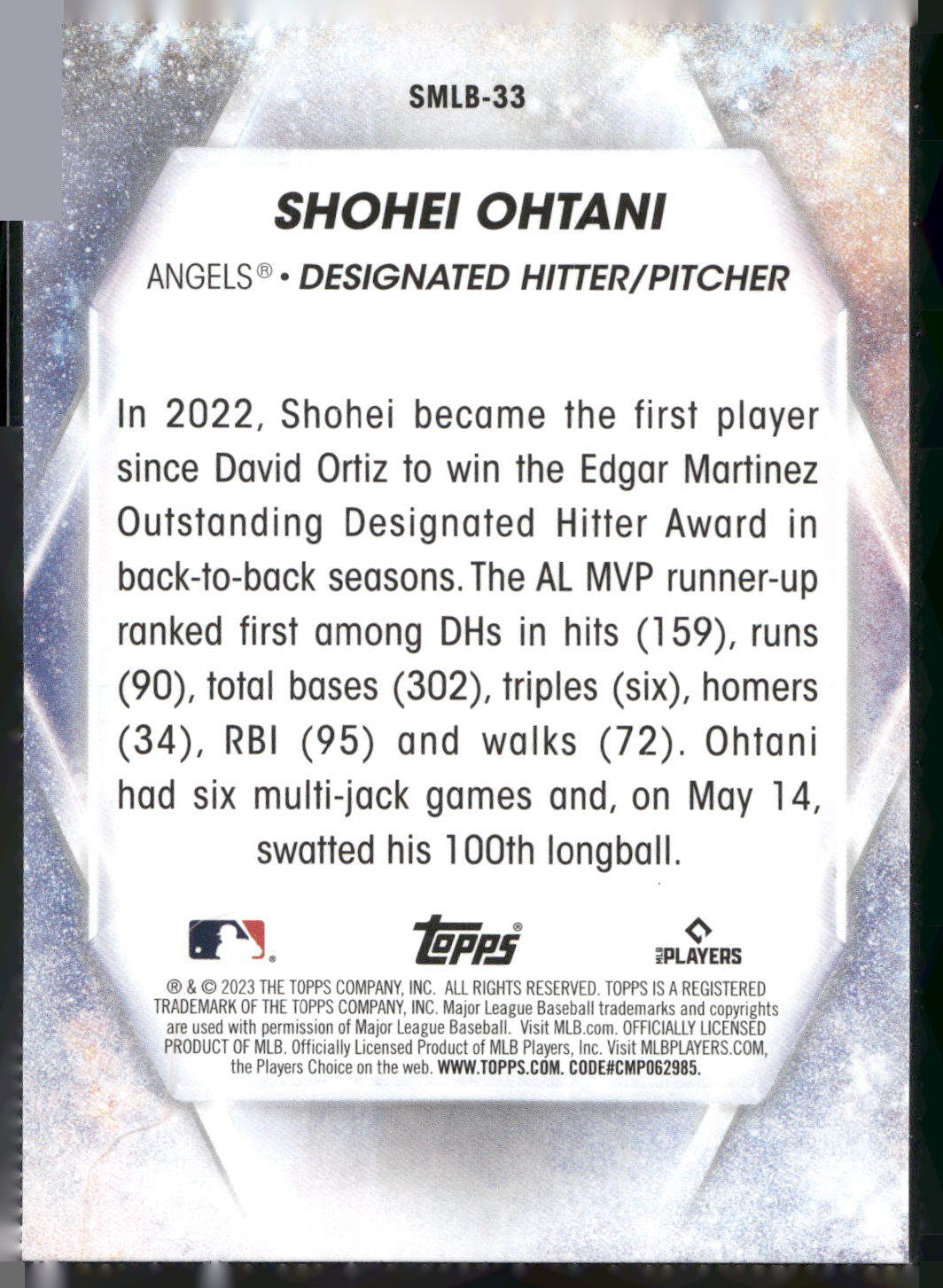 2023 Topps #SMLB-33 Shohei Ohtani Stars of MLB