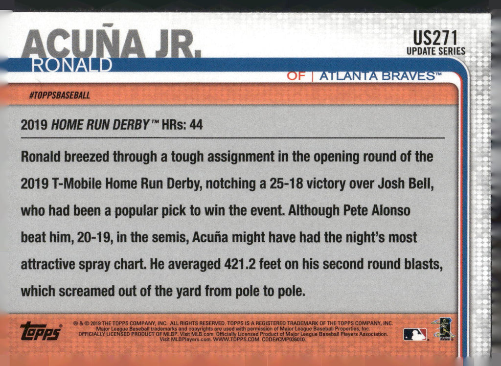 2019 Topps Update #US271 Ronald Acuna Jr.
