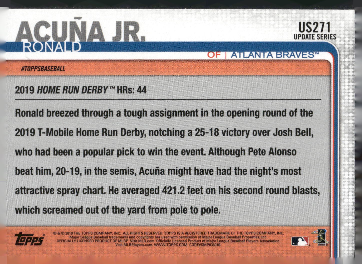 2019 Topps Update #US271 Ronald Acuna Jr.