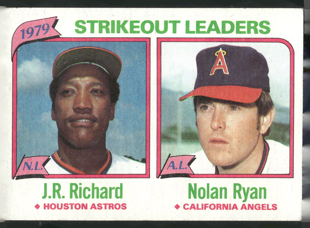 1980 Topps #206 1979 Strikeout Leaders (J.R. Richard / Nolan Ryan)