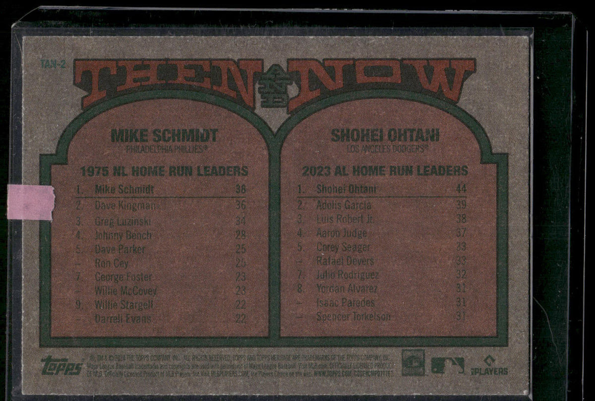 2024 Topps Heritage #TAN-2 Mike Schmidt / Shohei Ohtani Then and Now