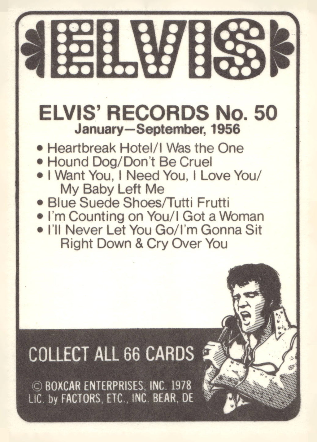 1978 Donruss Elvis Presley #50 January-September,