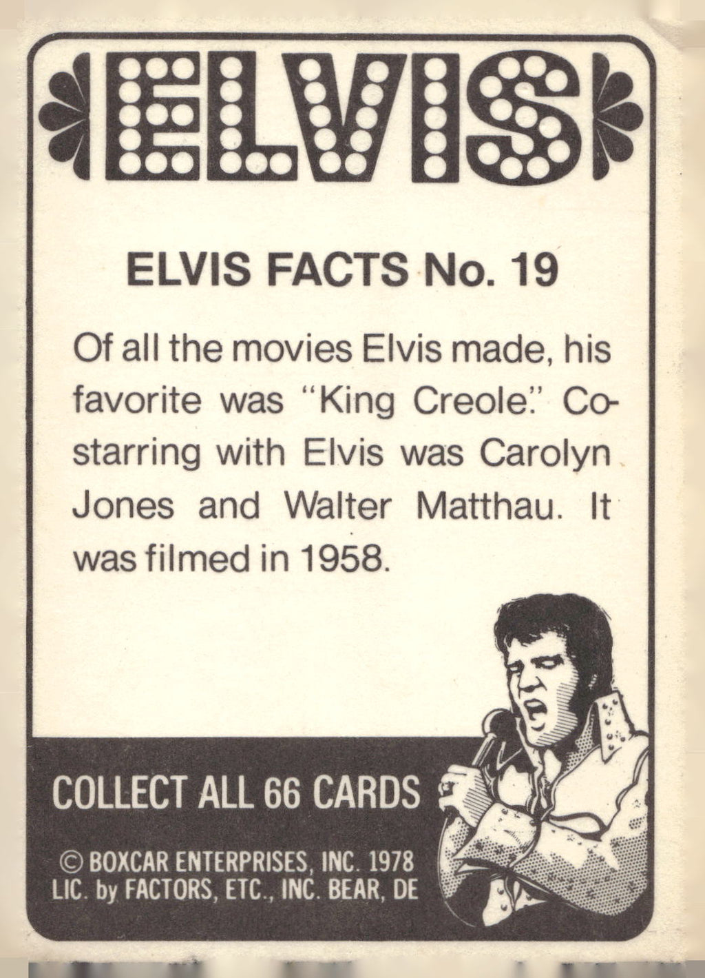 1978 Donruss Elvis Presley #19 Of all the movies Elvis made...