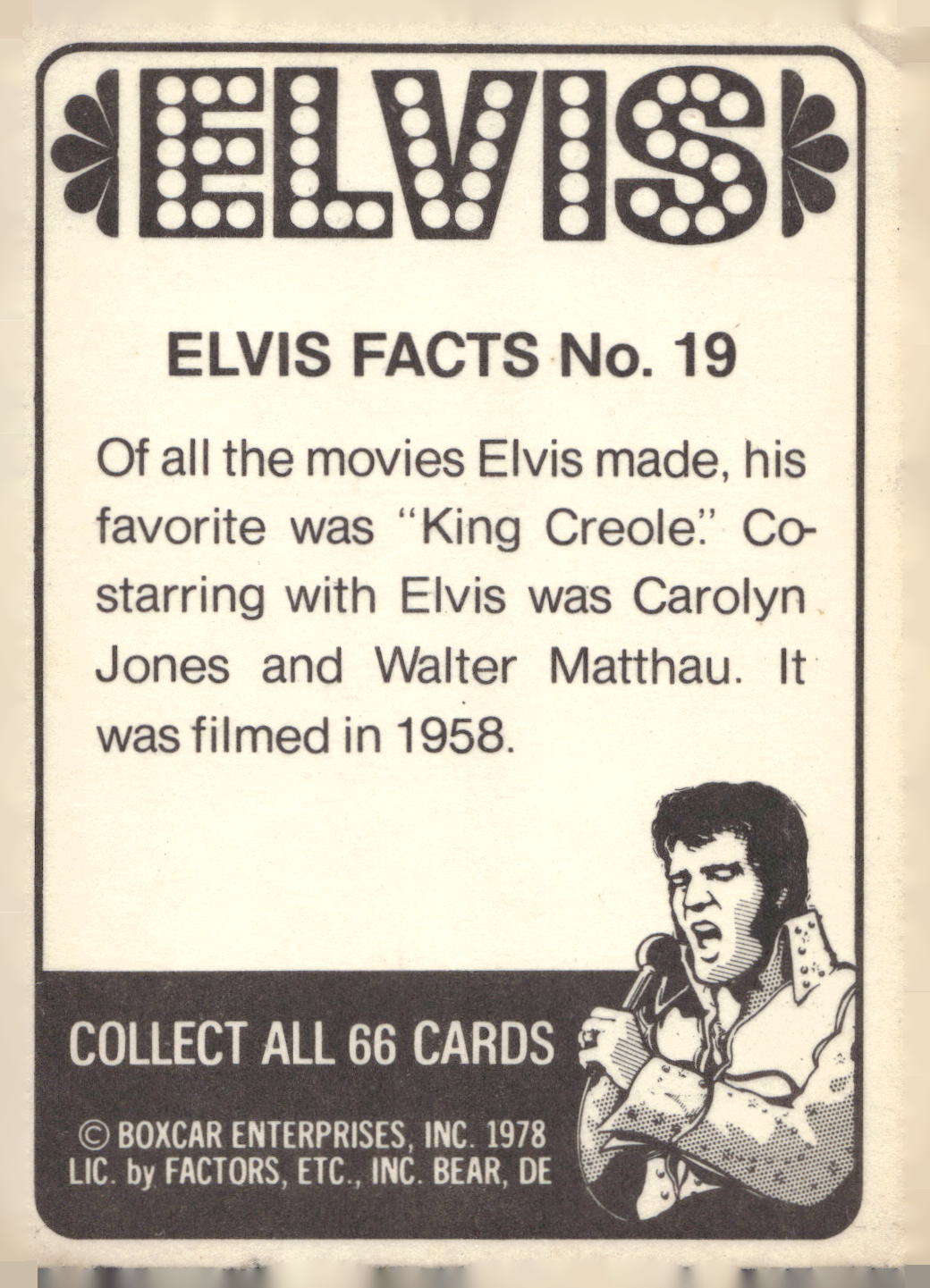 1978 Donruss Elvis Presley #19 Of all the movies Elvis made...