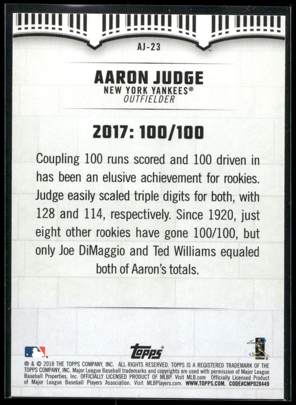 2018 Topps #AJ-23 Aaron Judge Aaron Judge Highlights