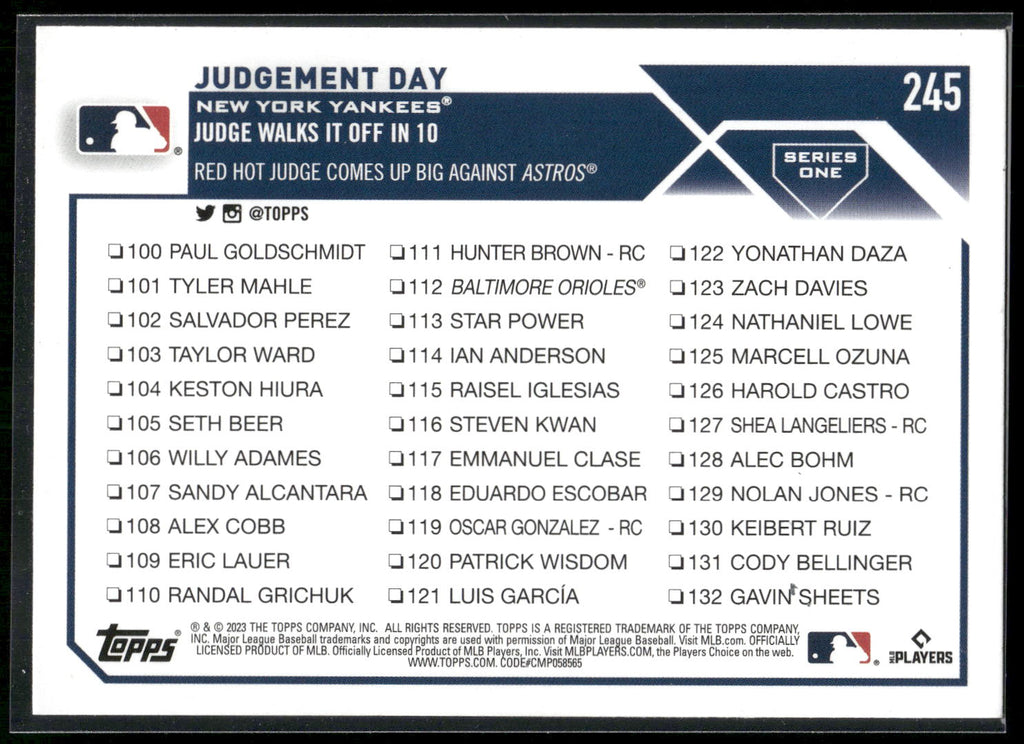 2023 Topps #245 Judgement Day
