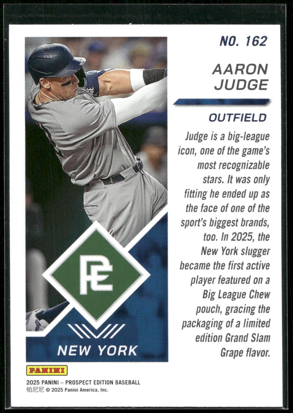 2025 Panini Prospect Edition #162 Aaron Judge