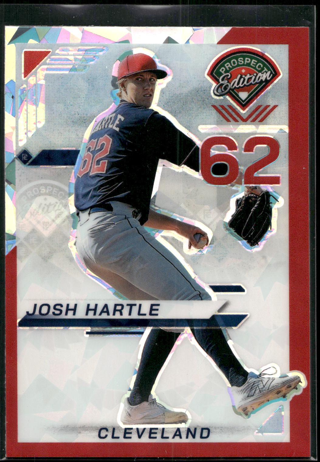 2025 Panini Prospect Edition #177 Josh Hartle Holo Prospect Ticket - Red Ice