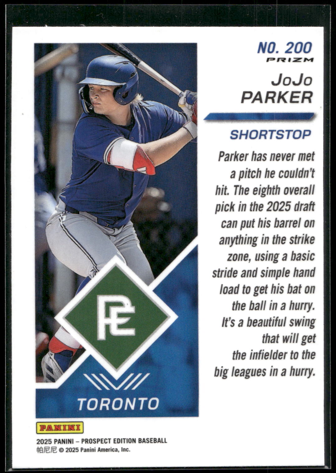 2025 Panini Prospect Edition #200 JoJo Parker Holo Prospect Ticket - Red Ice