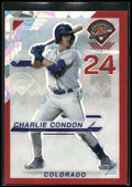 2025 Panini Prospect Edition #153 Charlie Condon Holo Prospect Ticket - Red Ice