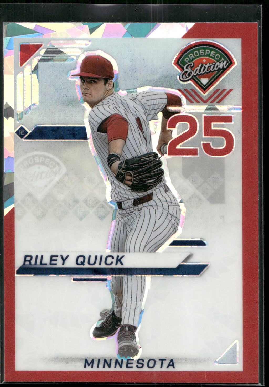 2025 Panini Prospect Edition #38 Riley Quick Holo Prospect Ticket - Red Ice