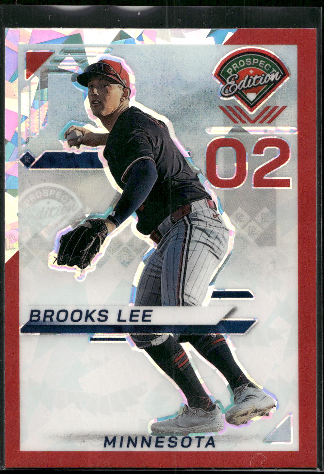 2025 Panini Prospect Edition #139 Brooks Lee Holo Prospect Ticket - Red Ice