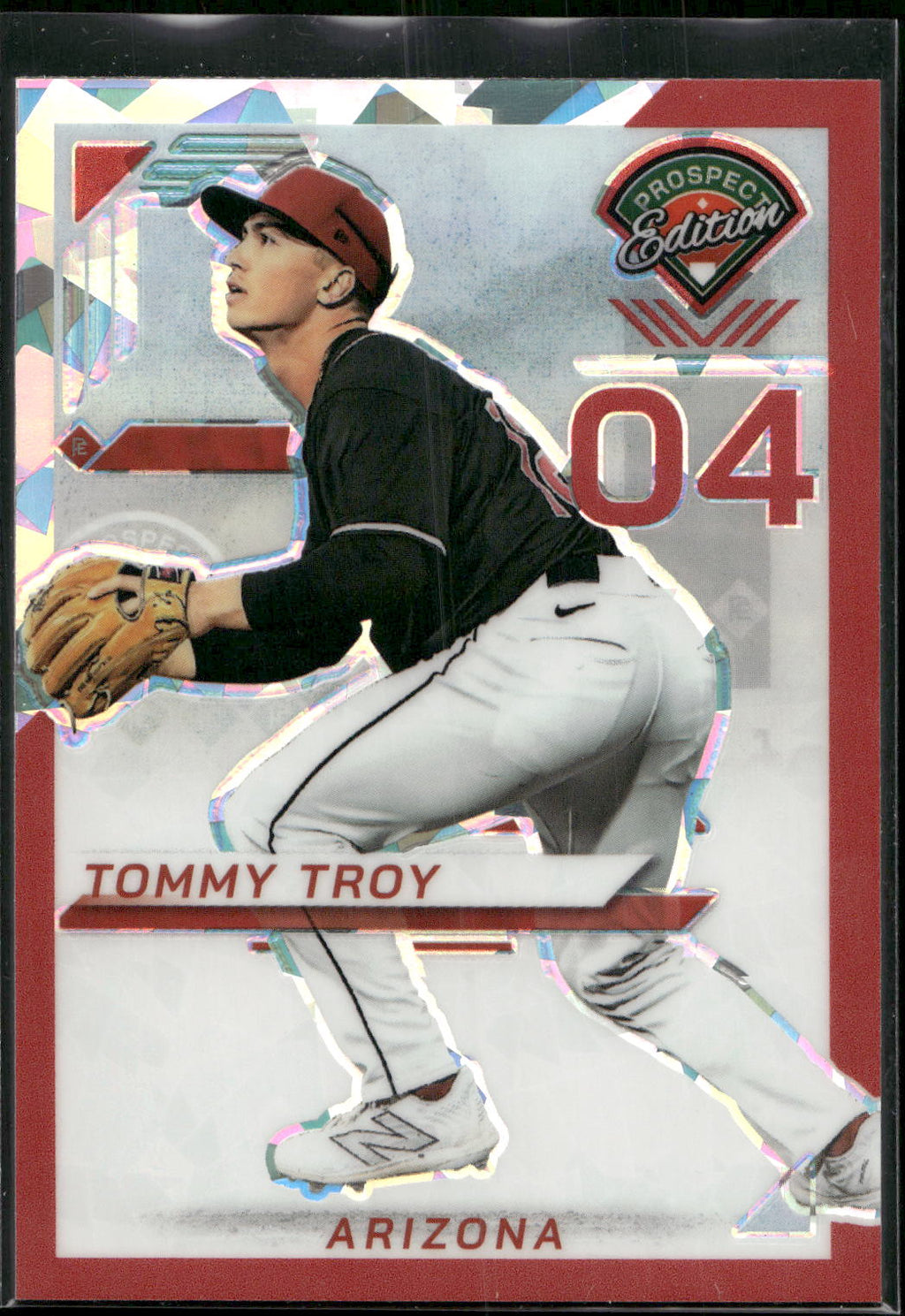 2025 Panini Prospect Edition #67 Tommy Troy Holo Prospect Ticket - Red Ice
