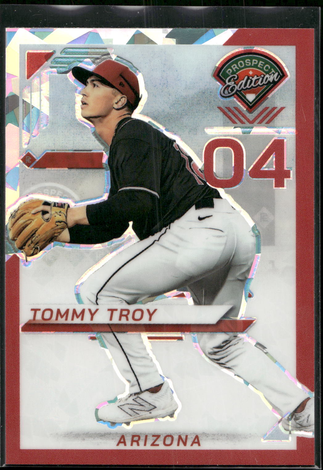 2025 Panini Prospect Edition #67 Tommy Troy Holo Prospect Ticket - Red Ice