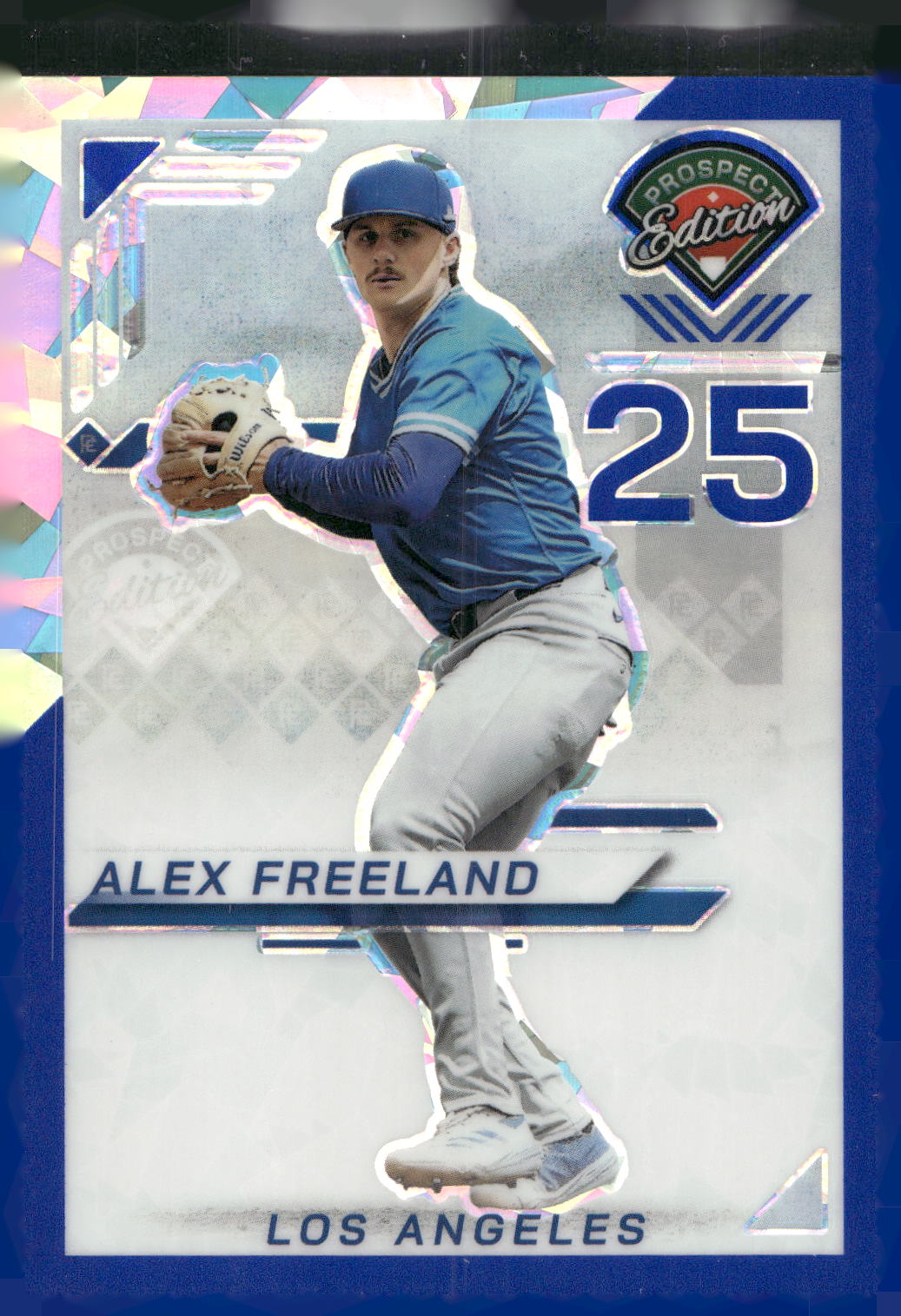 2025 Panini Prospect Edition #71 Alex Freeland Holo Blue Ice #/299