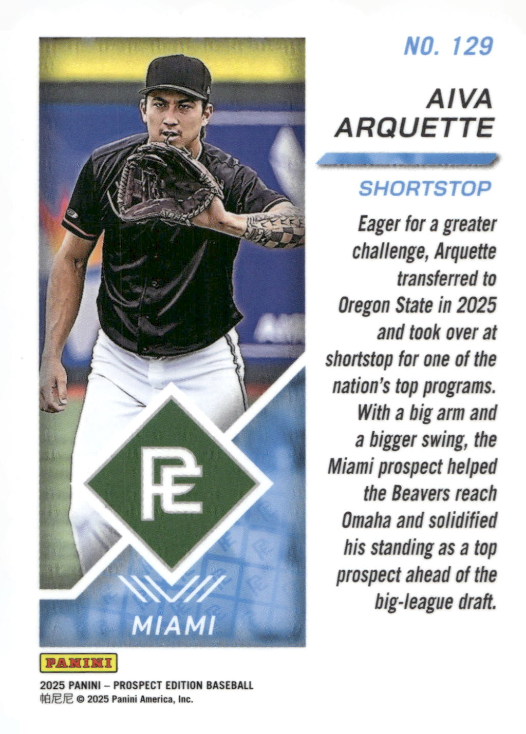 2025 Panini Prospect Edition #129 Aiva Arquette