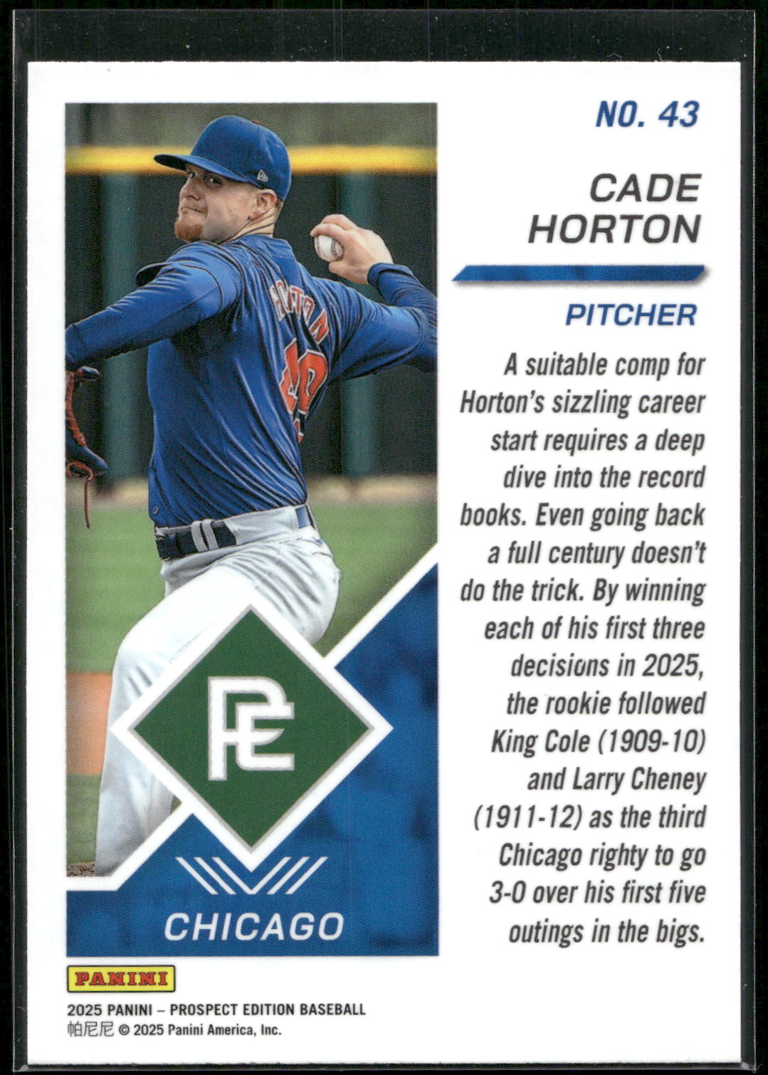 2025 Panini Prospect Edition #43 Cade Horton