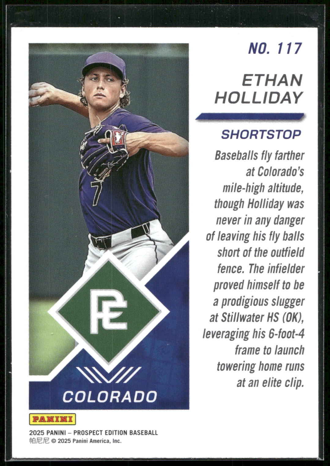 2025 Panini Prospect Edition #117 Ethan Holliday