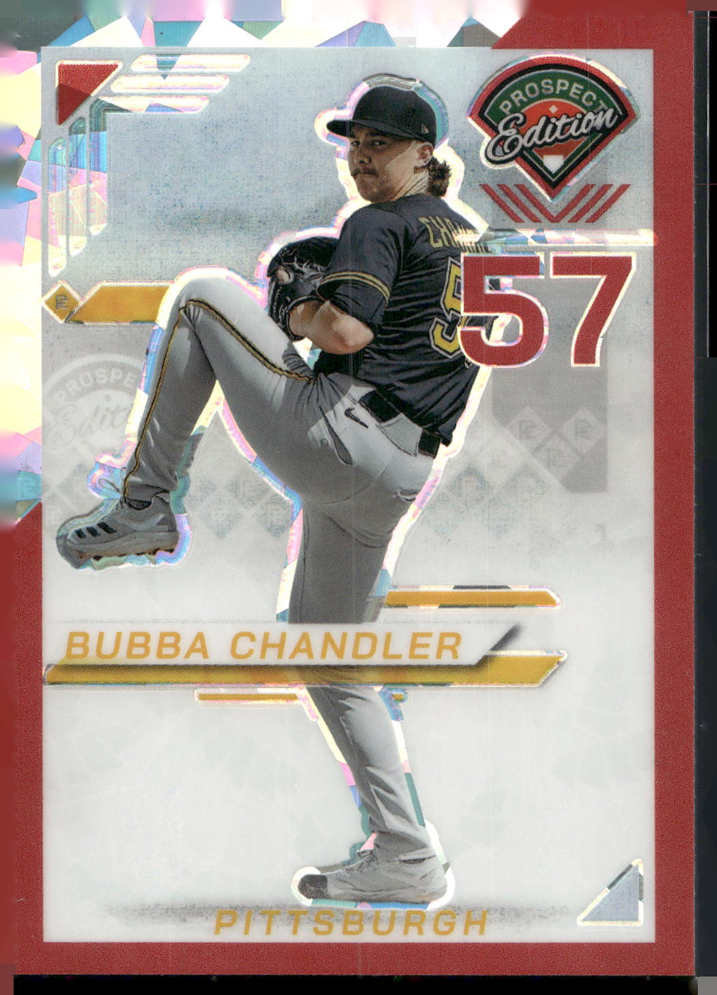 2025 Panini Prospect Edition #25 Bubba Chandler Holo Prospect Ticket - Red Ice