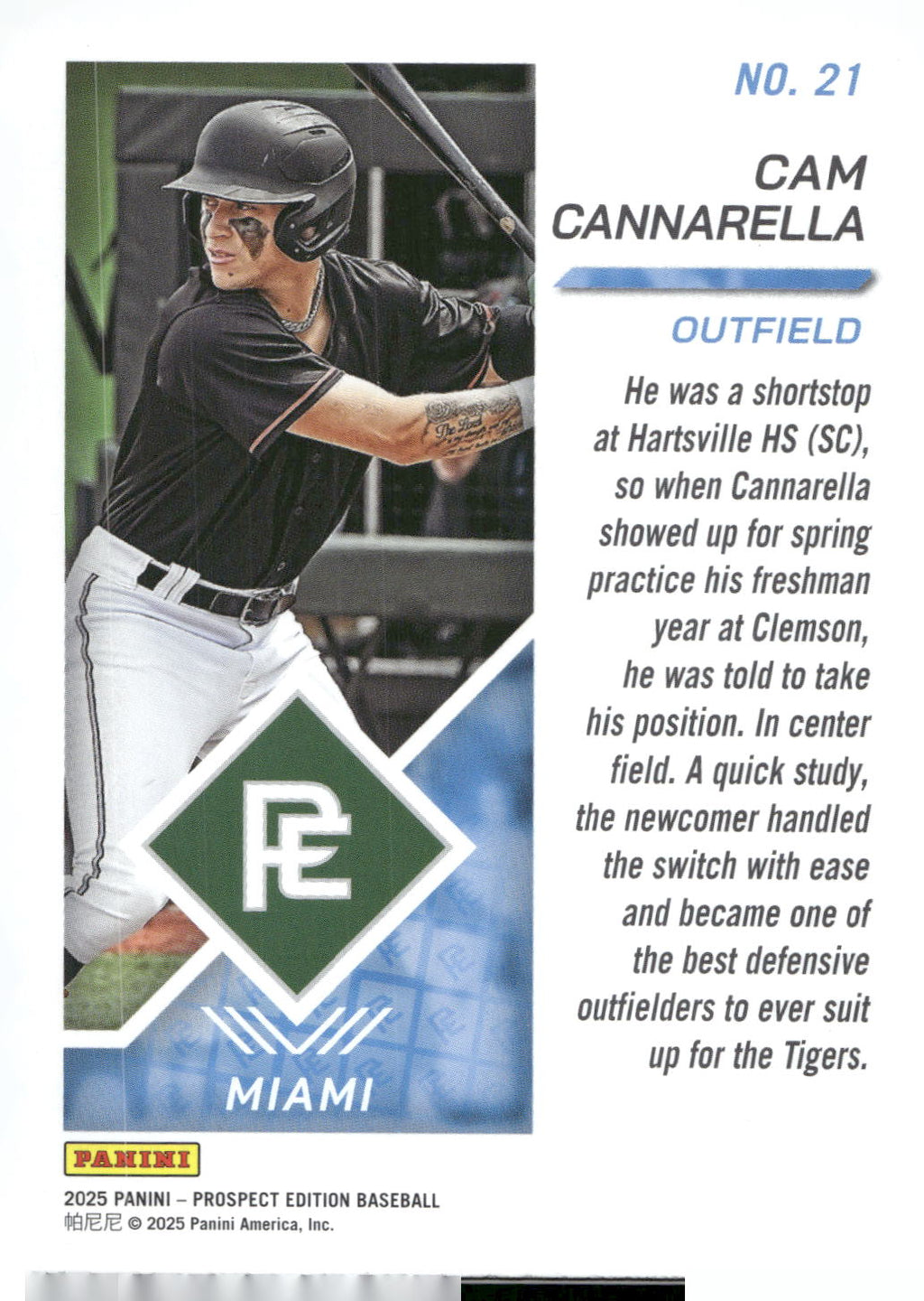 2025 Panini Prospect Edition #21 Cam Cannarella